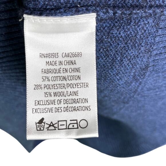 Robert Graham Sweater Mens L Blue 1/4 Zip Pullover Brennand Geometric Classic - Picture 7 of 9